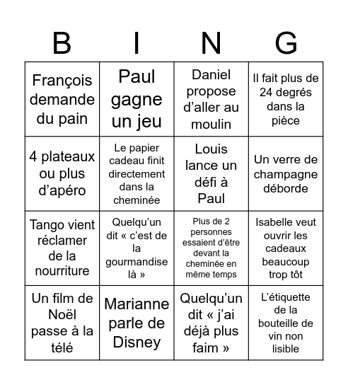 Bingo de Noël 2025 - Rémi Bingo Card