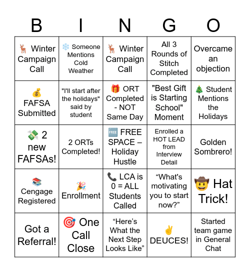 Ghostbusters 12/23 Bingo Card