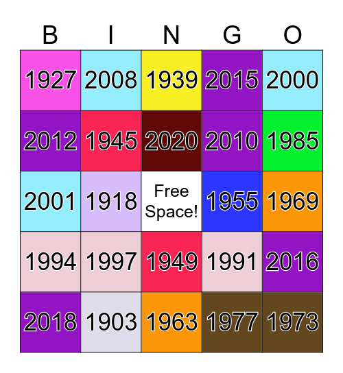 New Years BINGO! Bingo Card