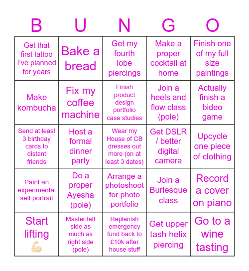 Mei in 2026 Bingo Card