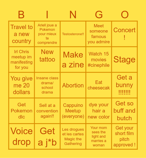BINGO BASIL YEAA Bingo Card