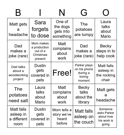 Christmas 2025 Bingo Card