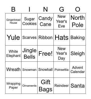 Holiday Bingo Card