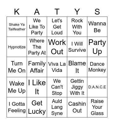 NYE VIBES Bingo Card
