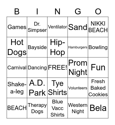 vacc camp bingo Card