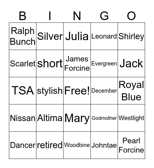 Cheryl's 60th Birthday Party Bingo Card