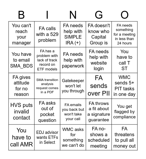 IWS Bingo Card