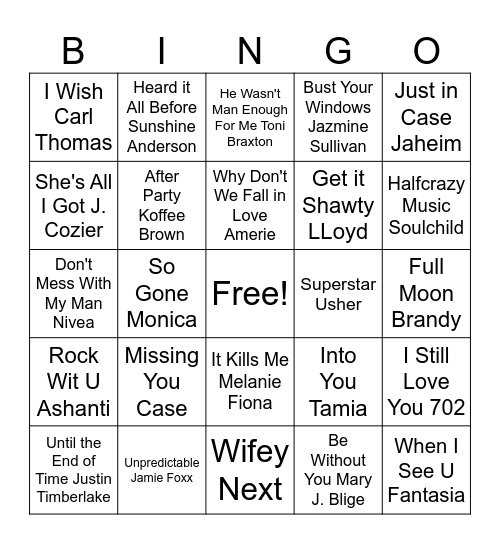 New Year's Bingo Card