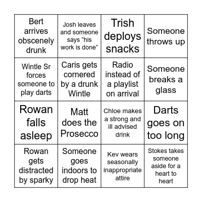 New Years Eve Bingo Card