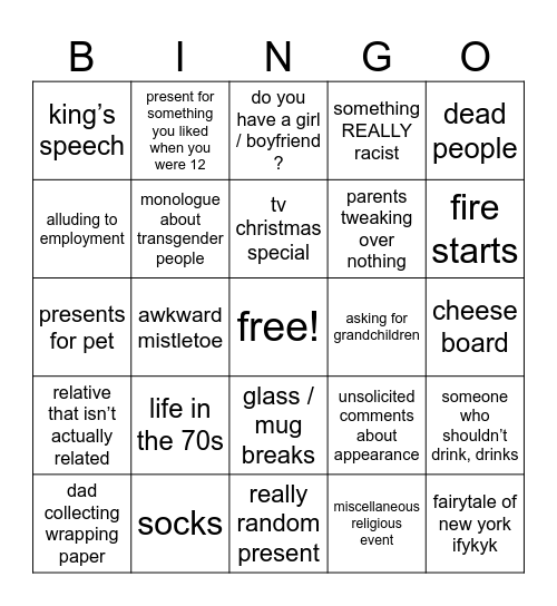 christmas 🎄 Bingo Card