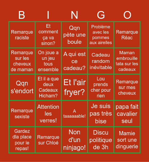 Bingo Noël 2025 Bingo Card