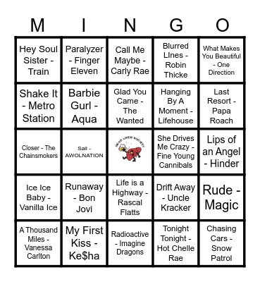 So Bad, Its Good Music! Bingo Card
