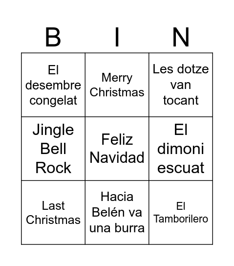 Bingo de Nadal 2025 Bingo Card