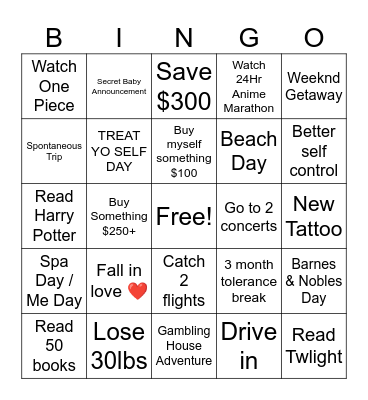 2026 All About Me Bingo Card