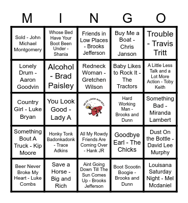 Rowdy Country! Bingo Card