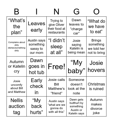 Christmas Bingo Card