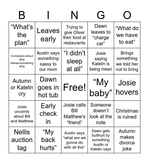Christmas Bingo Card
