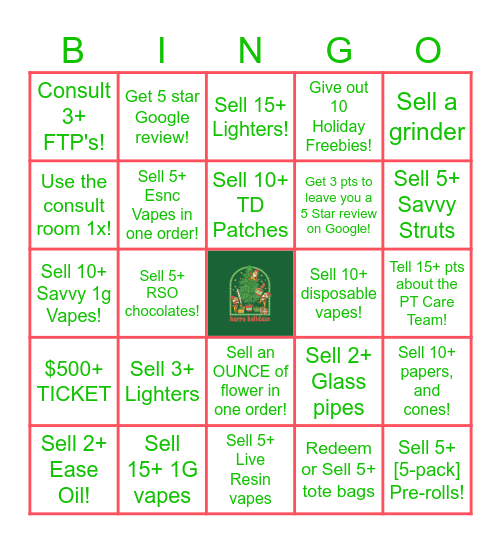 Happy Holidaze Bingo Card
