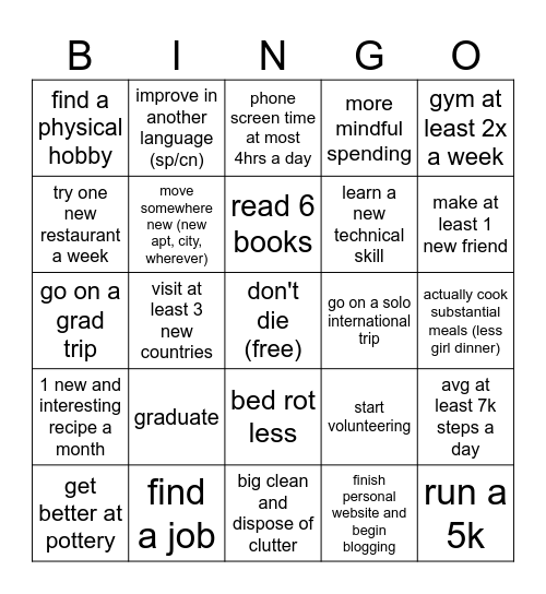 2026 bingo Card
