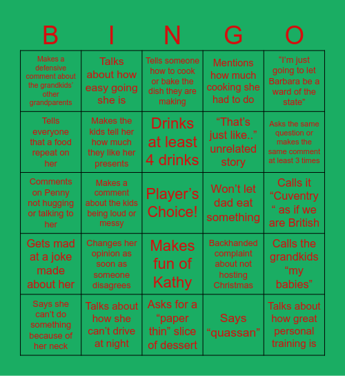 Christmas BINGO Card