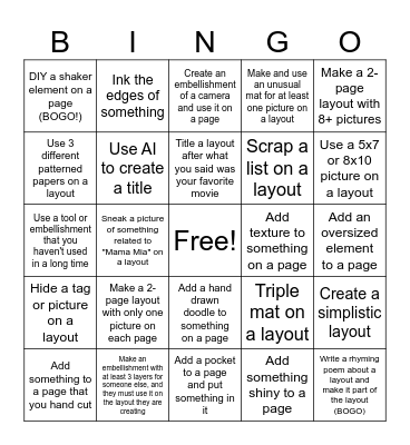 2026 Movie Time Crop Bingo Card