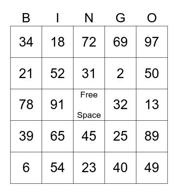 BINGO Card