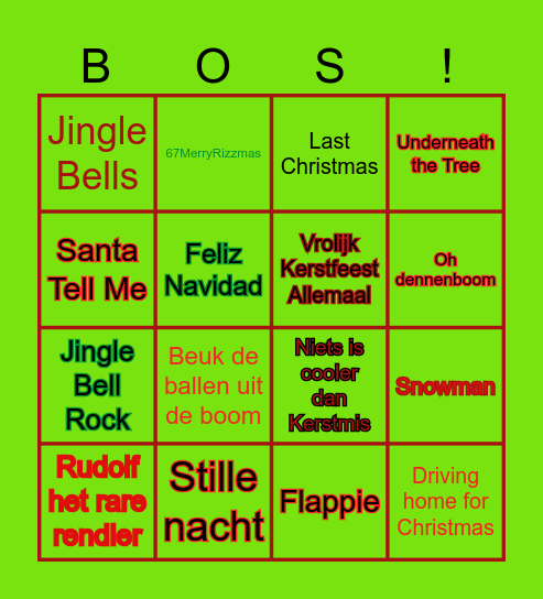 Kerst BINGO Familie Bingo Card