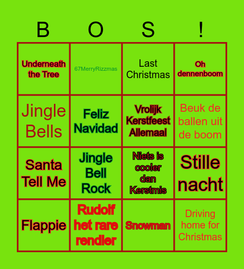 Kerst BINGO Familie Bingo Card