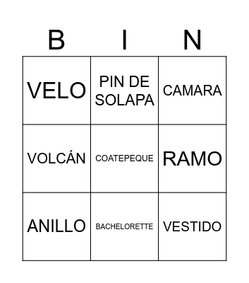 Bachelorette BINGO Card