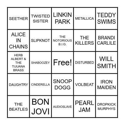 A VERY RANDOM CATEGORY Bingo Card