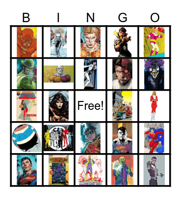 Superhero Bingo Card