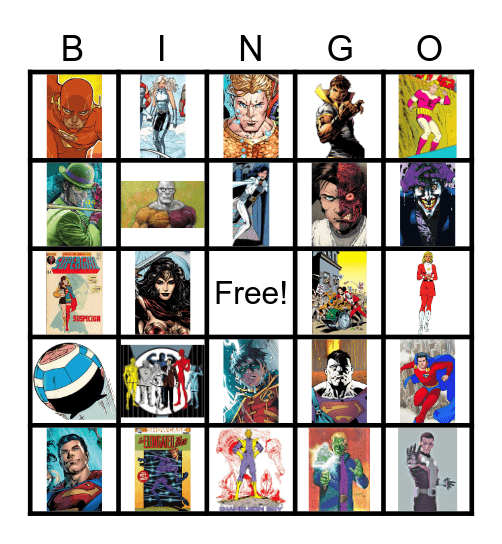 Superhero Bingo Card