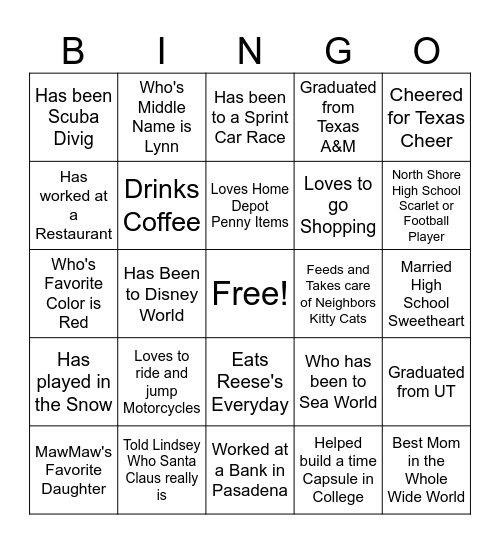 Christmas BINGO Card