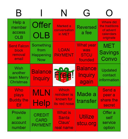 Merry Christmas!! Bingo Card