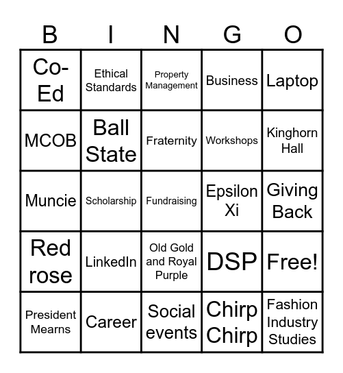 Bingo Night with DSP Bingo Card