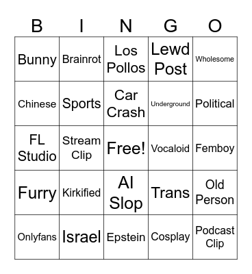 Reels Bingo Card