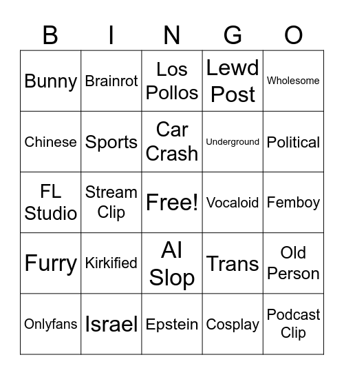 Reels Bingo Card