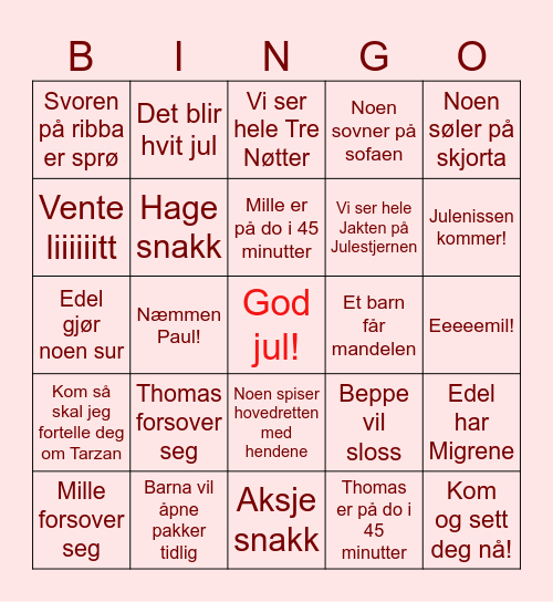 Julebingo 2025 😎 Bingo Card