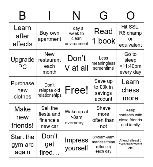 2026 Bingo Card
