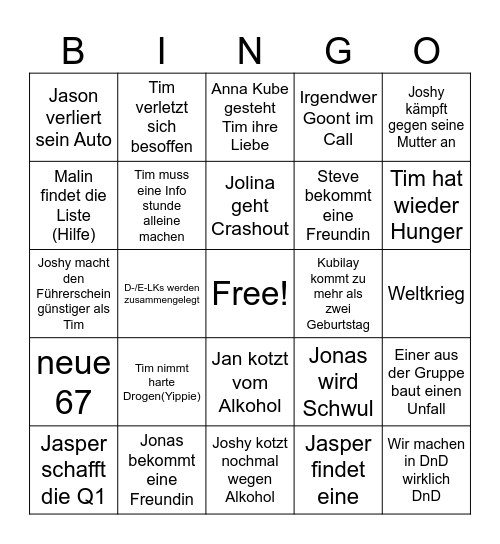 Gooners-2026 Bingo Card