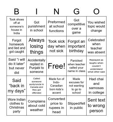 Christmas 2025 Bingo Card