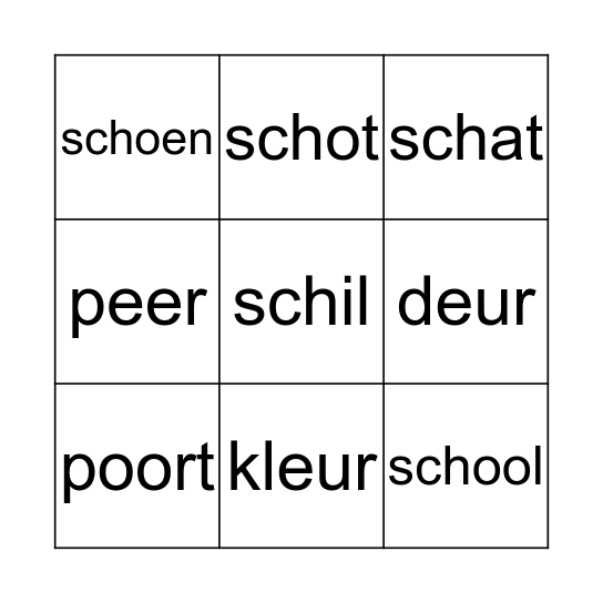 spelling 10.1 en 10.2 Bingo Card