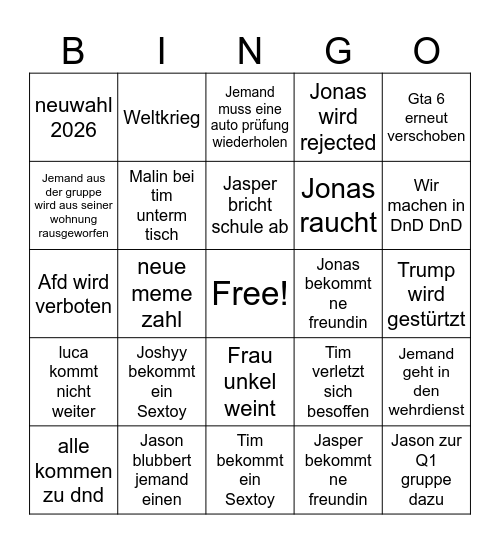 2026 BINGO Card
