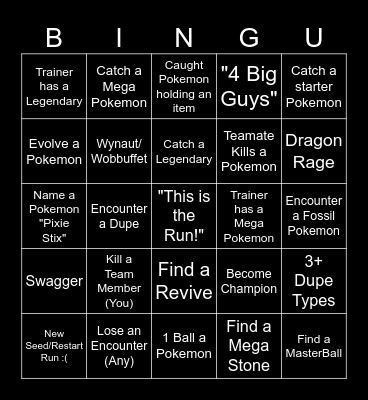 3-Man Soul-Link Bingo Card