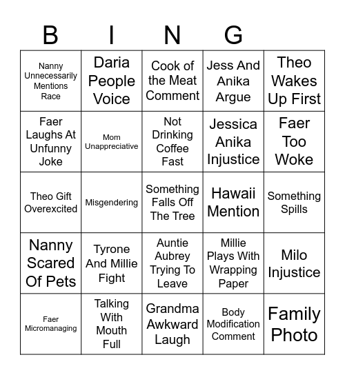 CHRISTMAS 2025 Bingo Card
