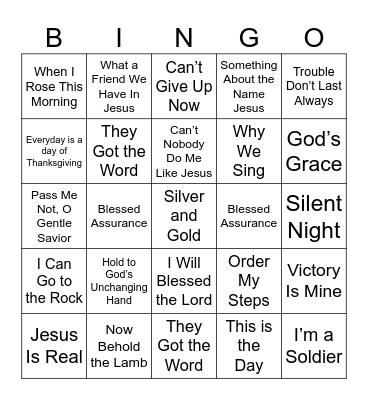 Gospel Bingo Card