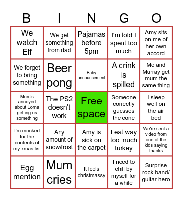 Xmas Bingo 2025 Bingo Card