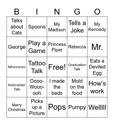 OMIE Bingo Card
