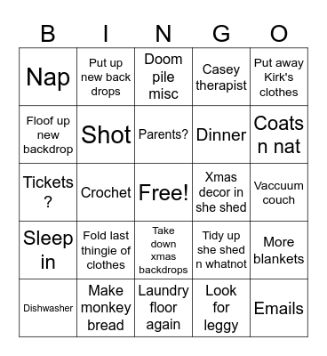 Xmssseve Bingo Card