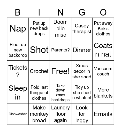 Xmssseve Bingo Card